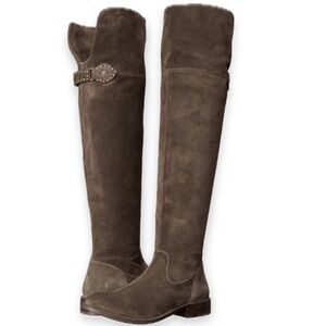 Frye Shirley Over The Knee Brown Leather Boots Size Women 9